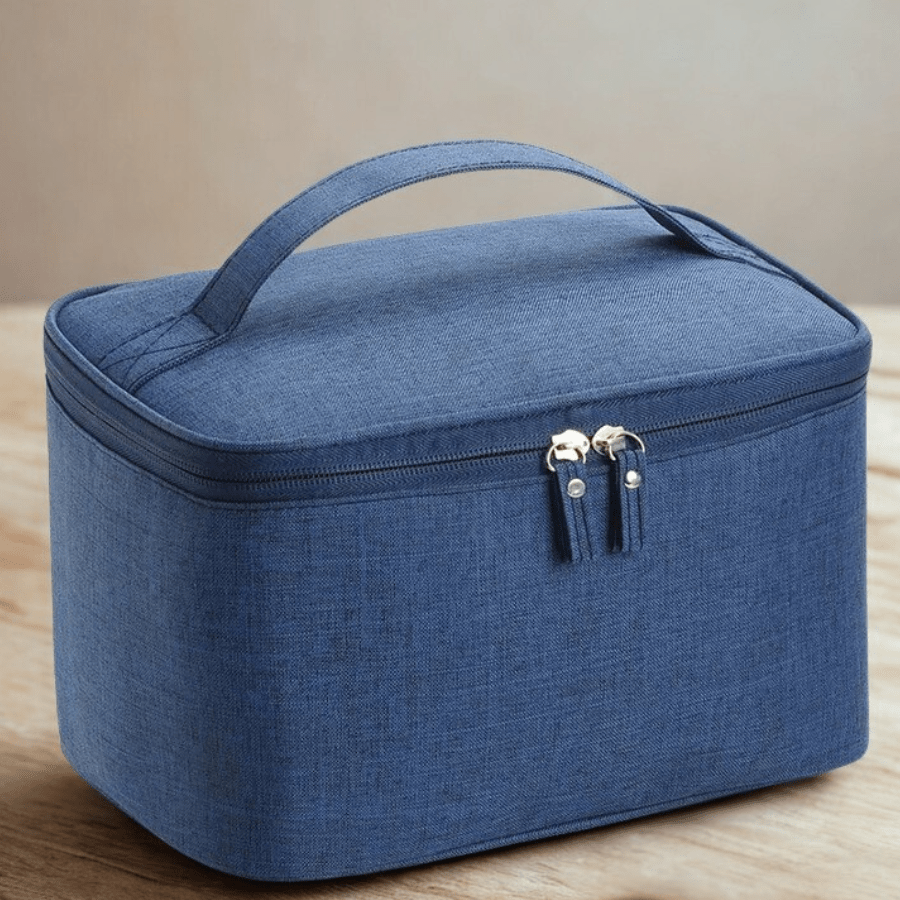 trousse de toilette homme bleu avec poignée