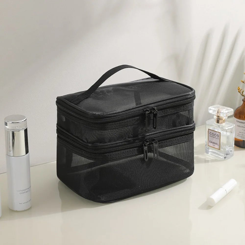 Trousse de toilette noir transparent