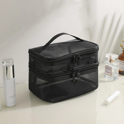 Trousse de toilette noir transparent