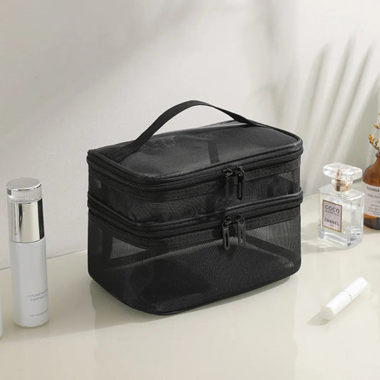 Trousse de toilette noir transparent