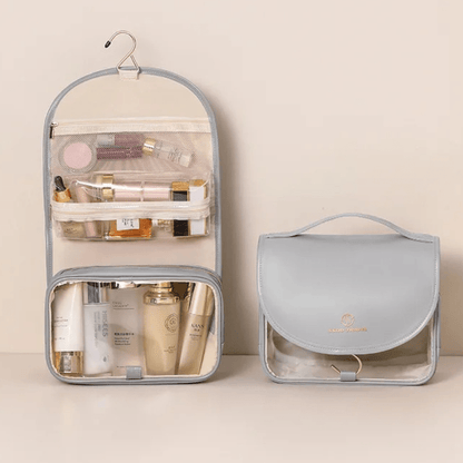 trousse de toilette pour avion gris