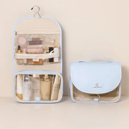 trousse de toilette pour avion bleu