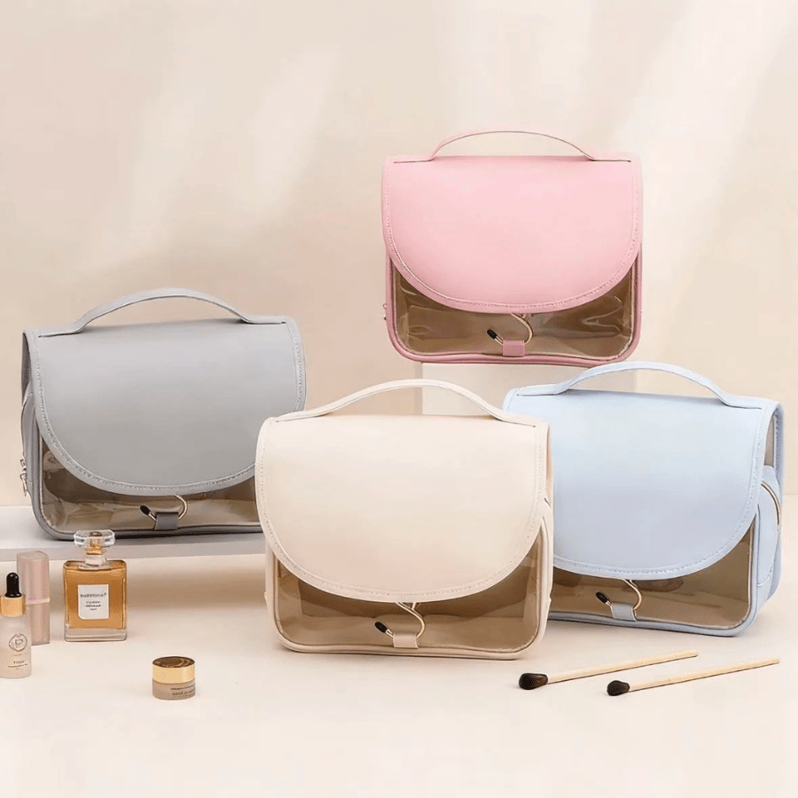 trousse de toilette pour avion quatre couleurs pastel