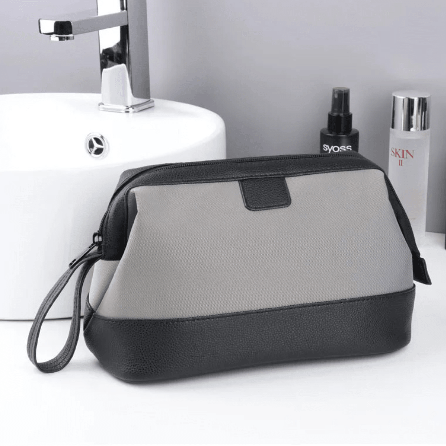 trousse de toilette pour homme gris