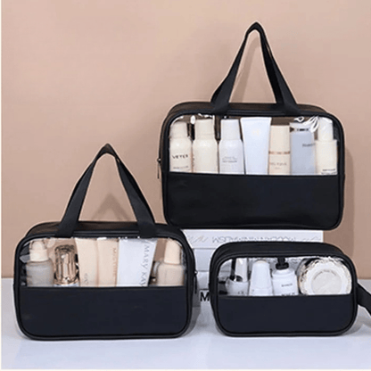 Trousse de toilette pour voyager ensemble de trois noir