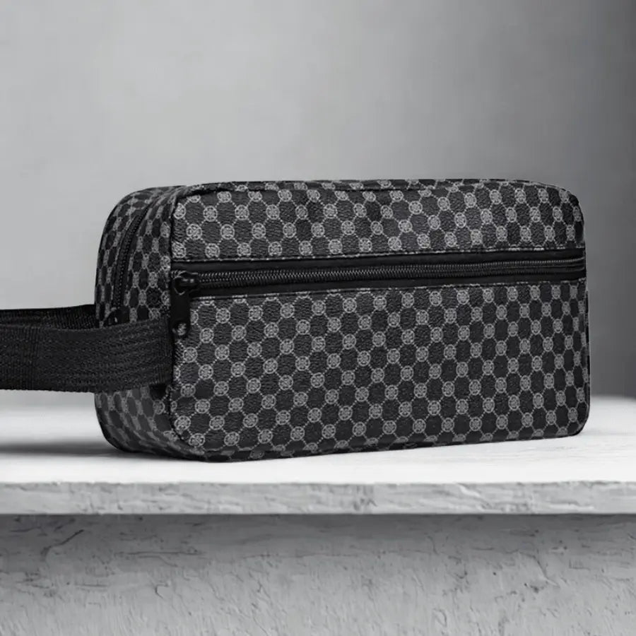 Trousse de toilette pour voyager noir sphères gris