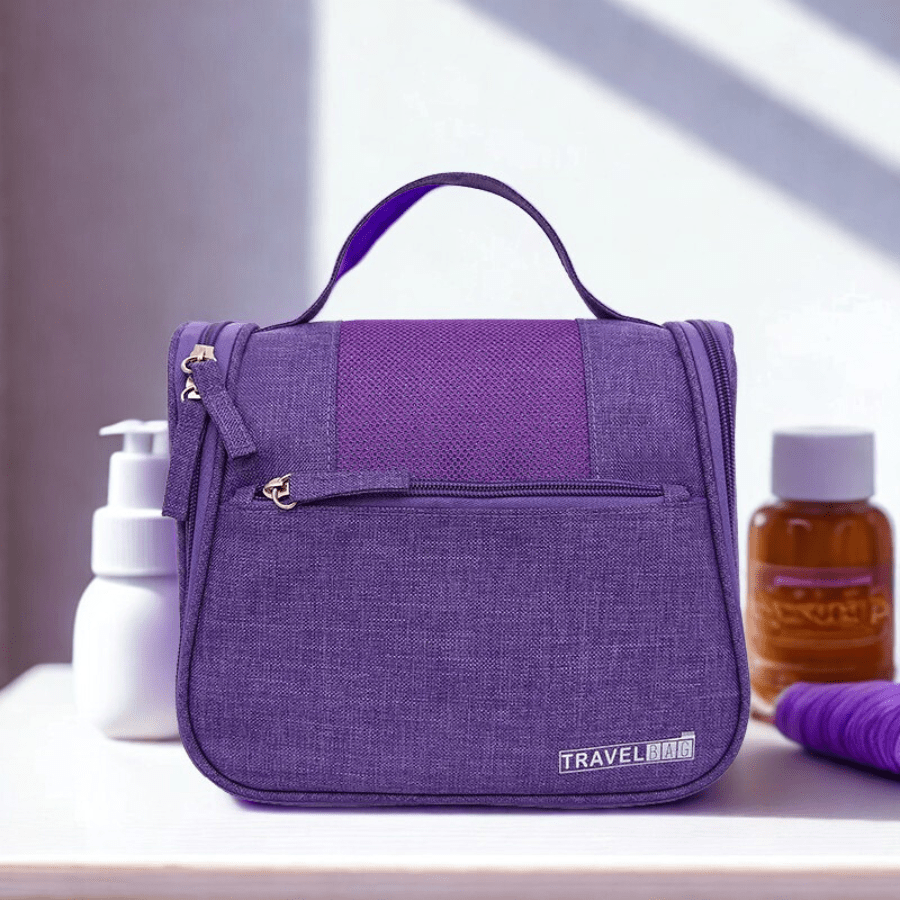 trousse de toilette suspendue violet