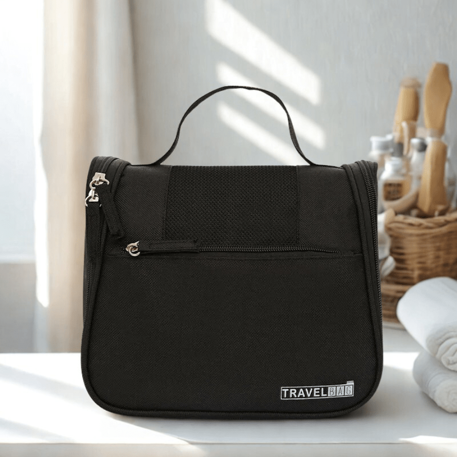 trousse de toilette suspendue noir