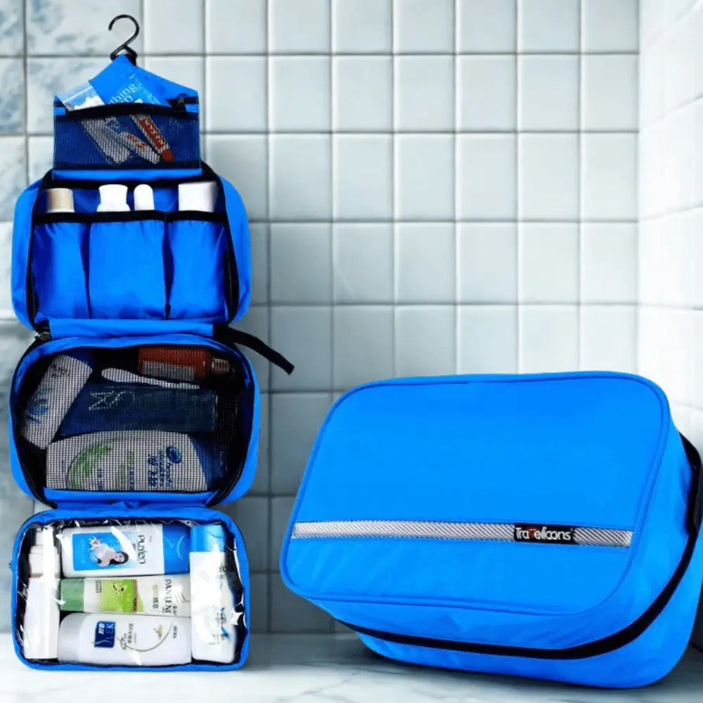 Trousse de Toilette  Unisexe bleu avec crochet- La trousse Beauté