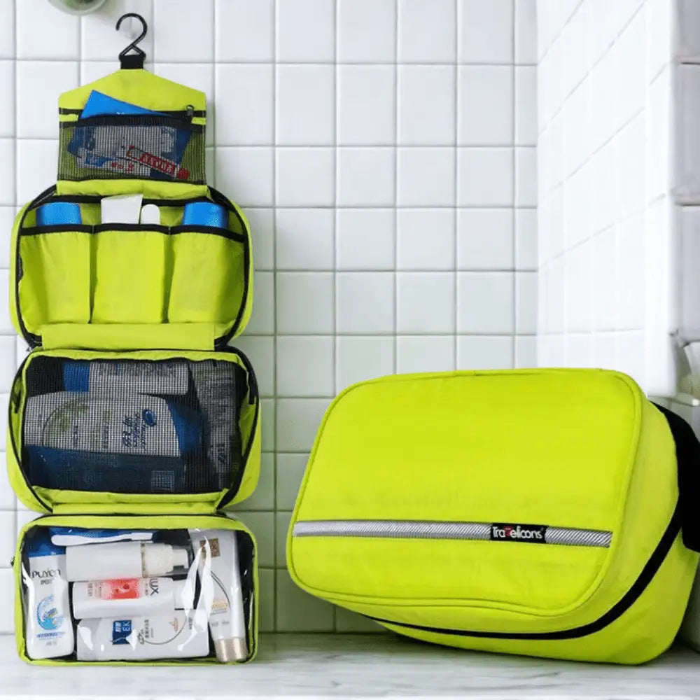 Trousse de Toilette  Unisexe jaune avec crochet  - La trousse Beauté