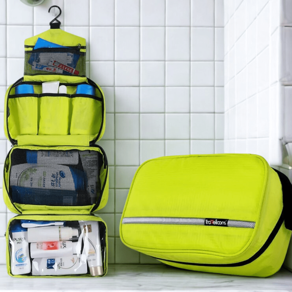 Trousse de Toilette  Unisexe jaune avec crochet  - La trousse Beauté