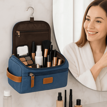 trousse de toilette  avec crochet pour suspendre
