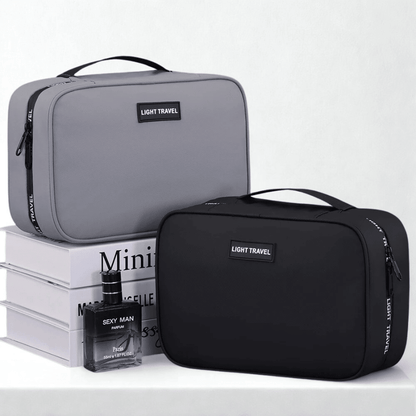 trousse de toilette voyage homme noir et gris