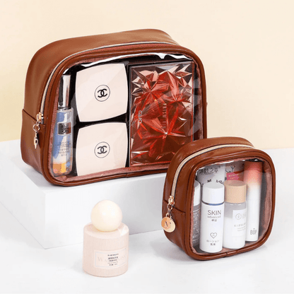 trousses de toilette voyage marron