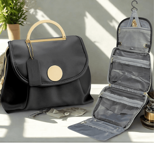 trousse de toilette voyage noir en cuir