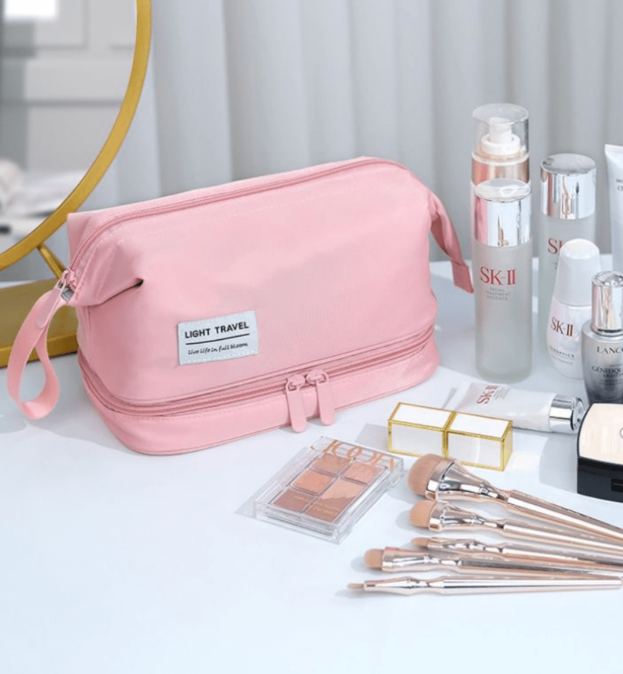 Trousse de toilette voyage rose Tendance avec cosmétique - La trousse Beauté