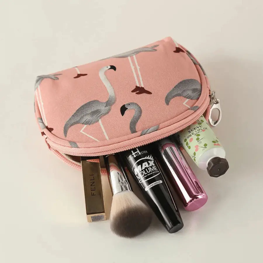 Trousses maquillage petite pochette flamant rose