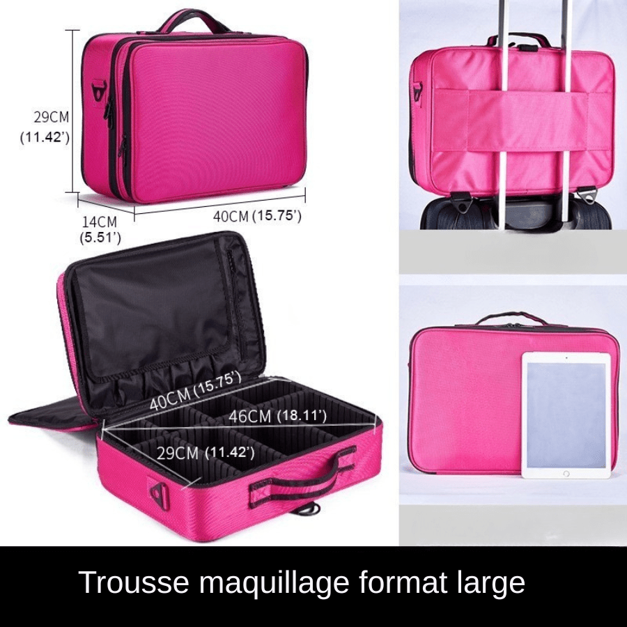 Trousse maquillage dimension large Mallette Rose - La trousse Beauté