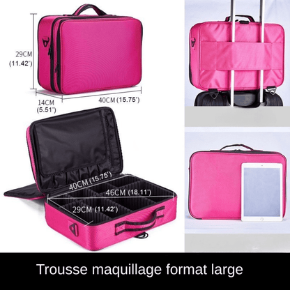 Trousse maquillage dimension large Mallette Rose - La trousse Beauté