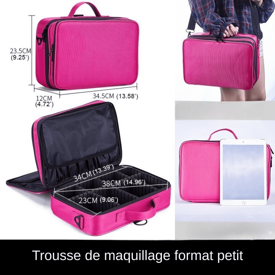 Trousse maquillage  dimension Mallette Rose - La trousse Beauté