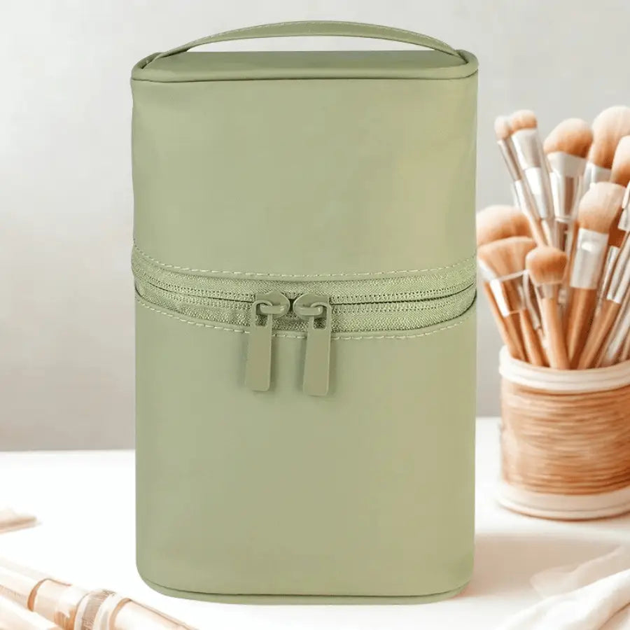 Trousse maquillage verte voyage