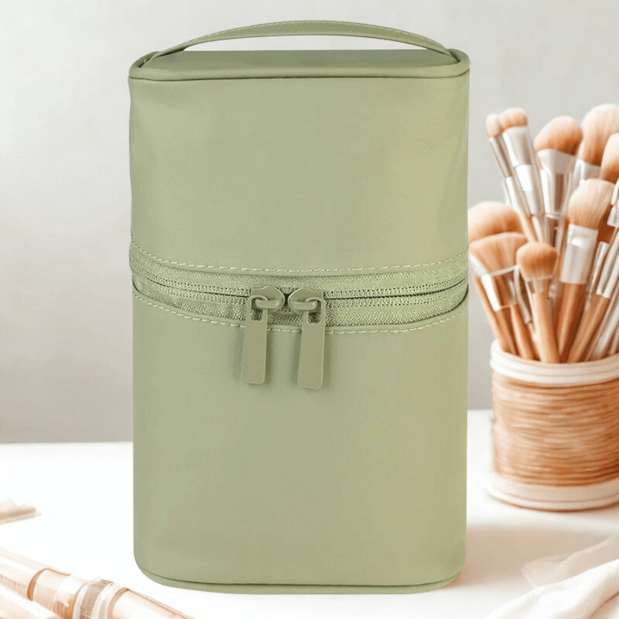 Trousse maquillage verte voyage