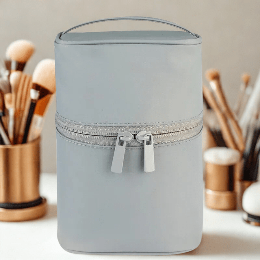 Trousse maquillage gris voyage