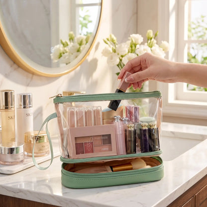 Trousse Maquillage Transparente | Double Fond