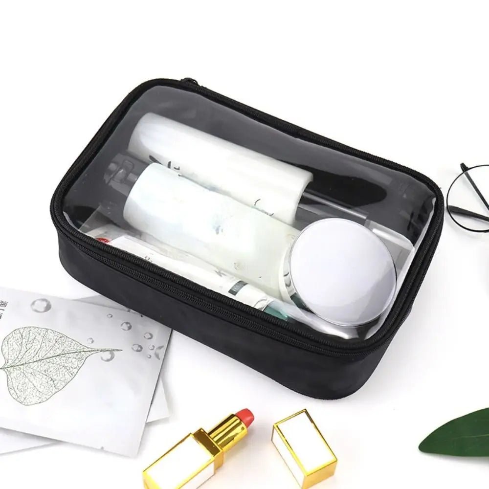 Trousse maquillage grande noir Transparente - La trousse Beauté
