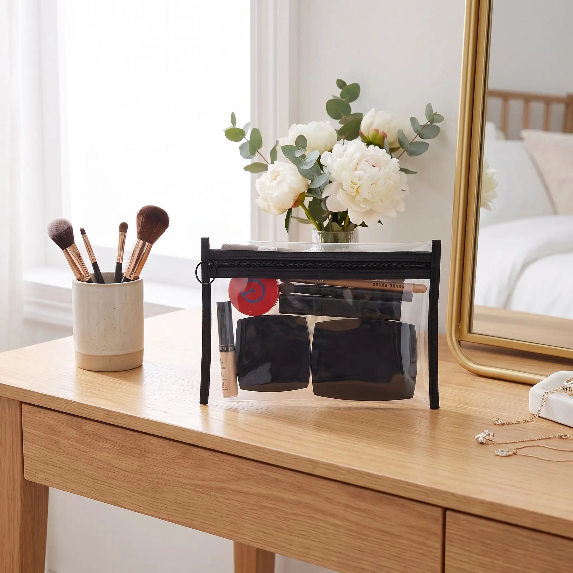 trousse  maquillage transparente moyenne en pvc