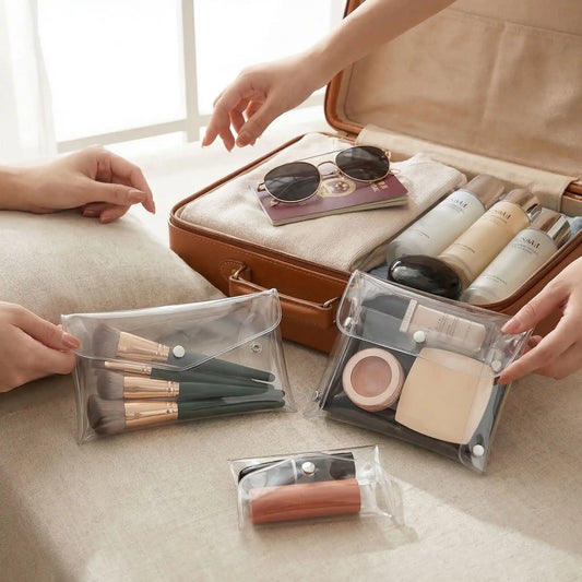 trousse maquillage ransparnte valise
