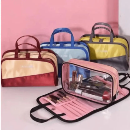 trousse maquillage voyage transparente quatre couleurs
