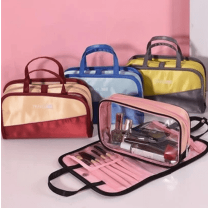 trousse maquillage voyage transparente quatre couleurs