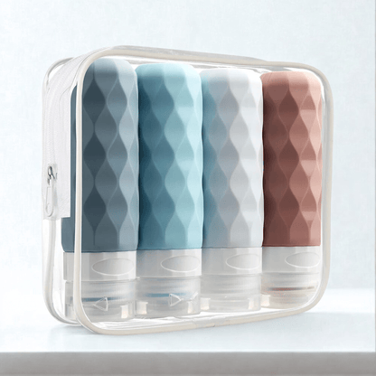 trousse toilette de voyage bleu en silicone