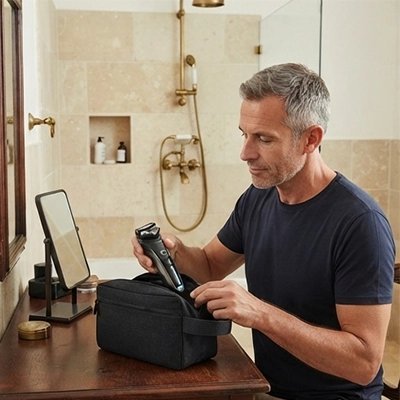 Trousse toilette homme dns salle de bain