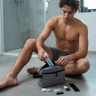 Trousse toilette homme range produits