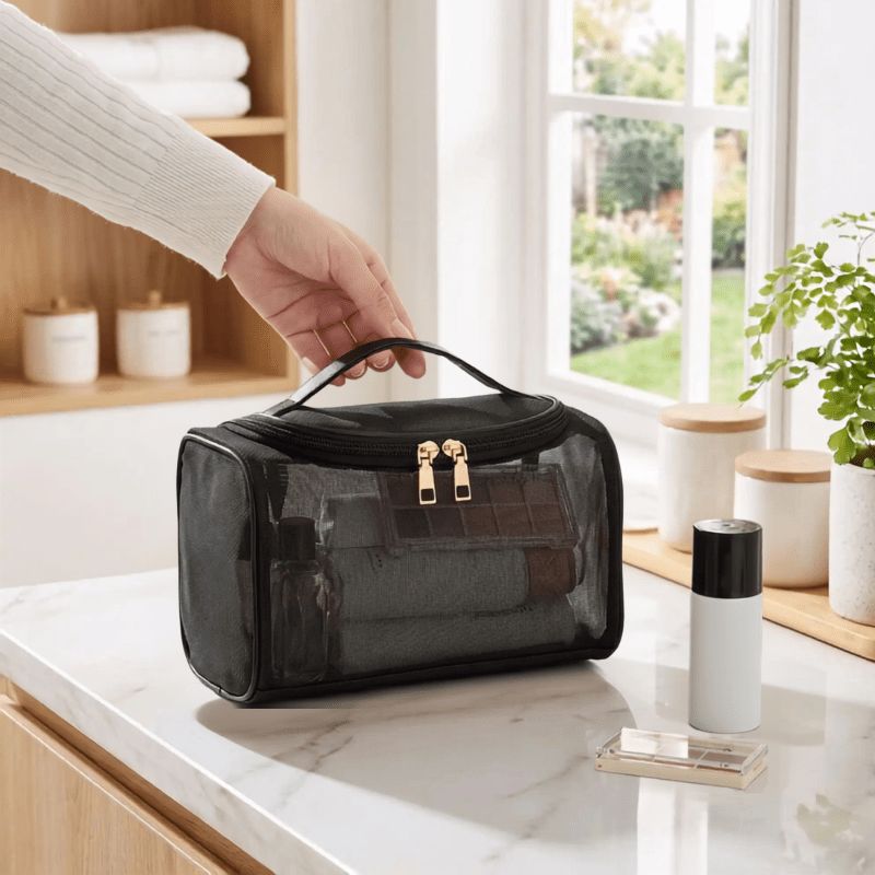 trousse transparente noir petite