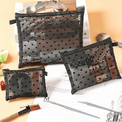 Trousses de maquillage trois format petit moyen grand