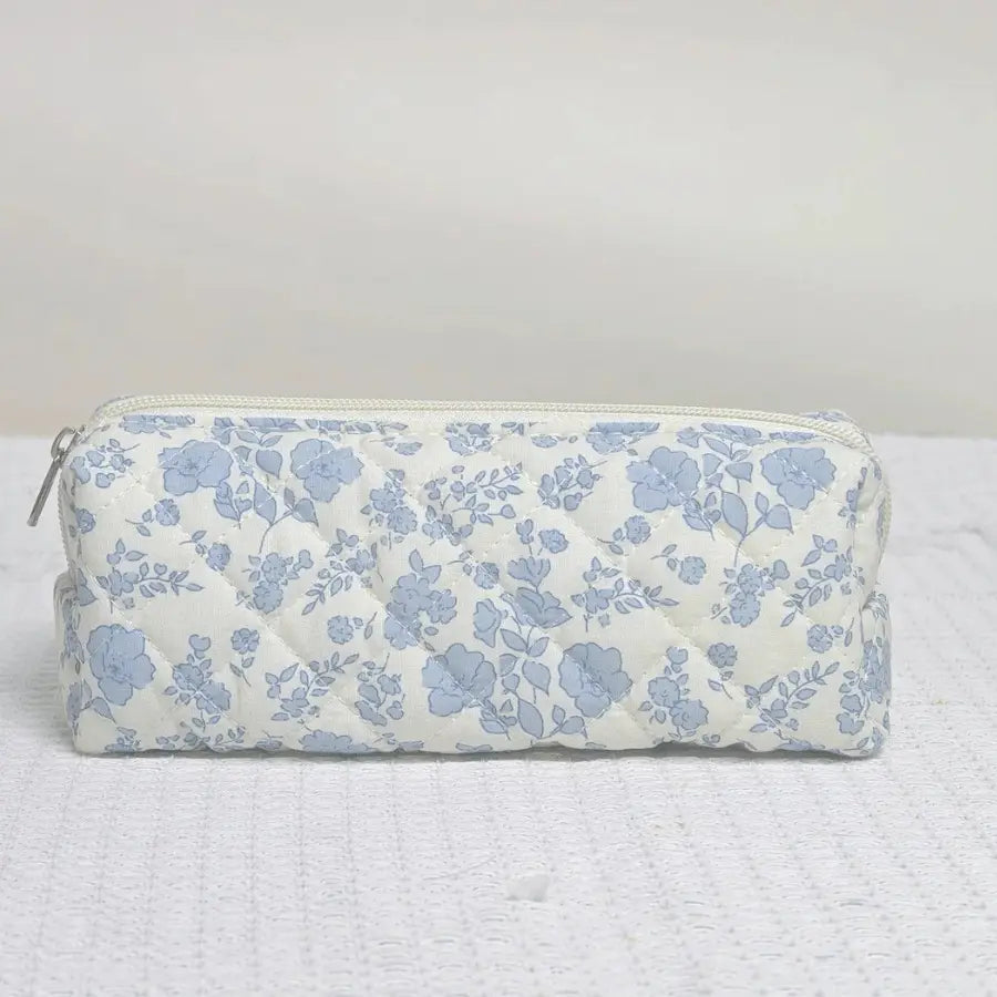 Trousses de maquillage petite fleuri bleu