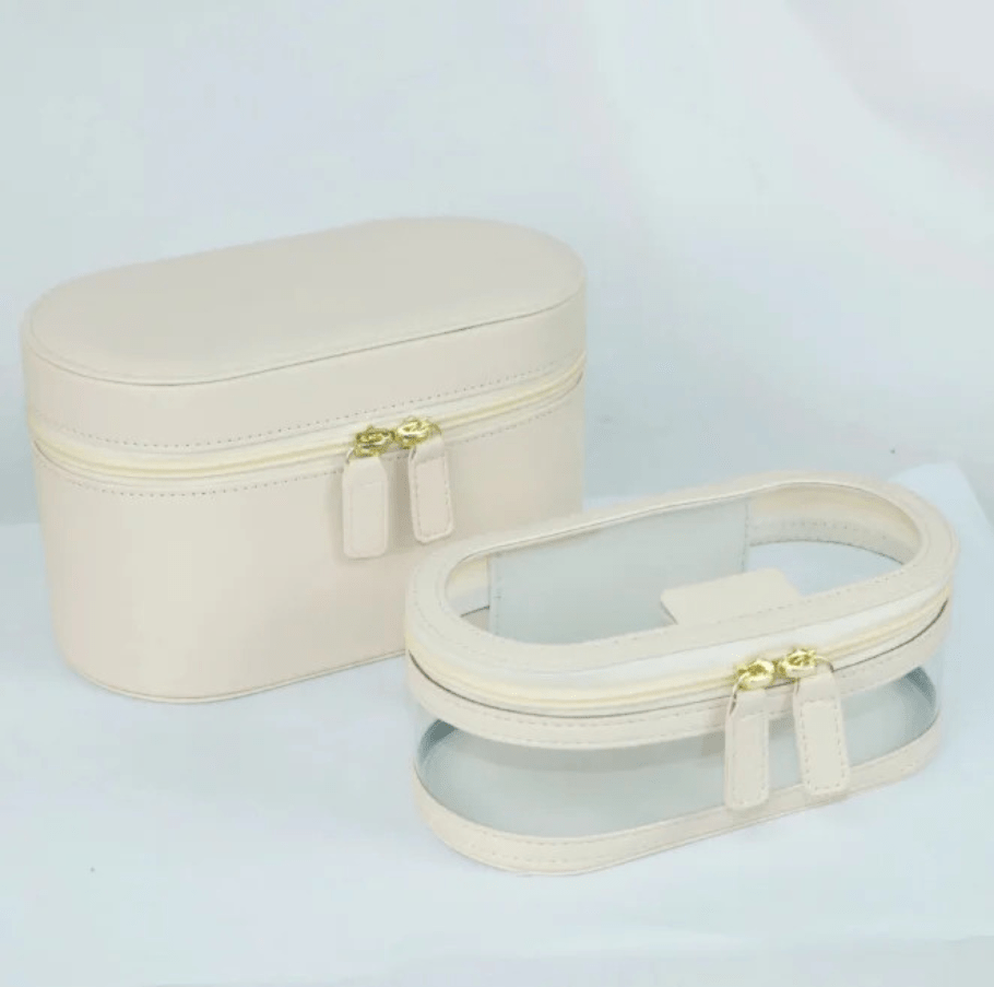 trousses de toilette ensemble blanc deux format