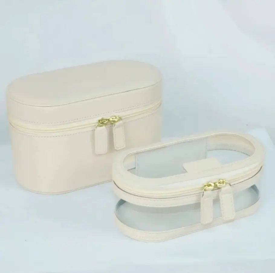 trousses de toilette voyage ensemble blanc deux format