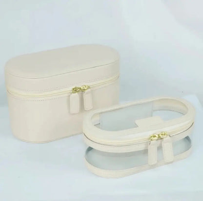 trousses de toilette voyage ensemble blanc deux format