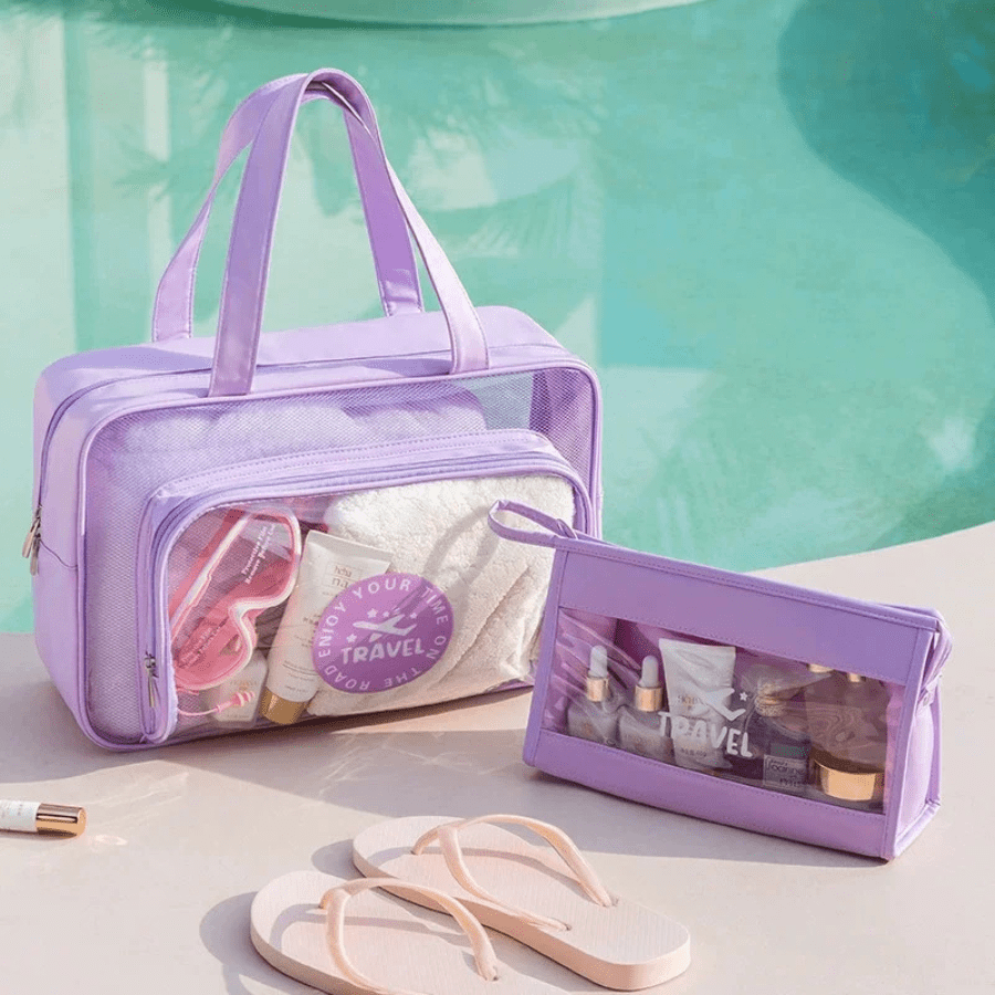trousses de toilette voyage violet plage piscine