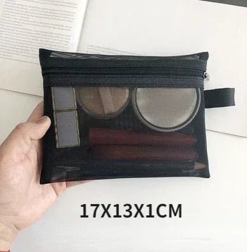 Trousses Maquillage Maille Noir dimension moyen La trousse Beauté
