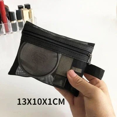 Trousses Maquillage petit Maille Noir tranparent  La trousse Beauté