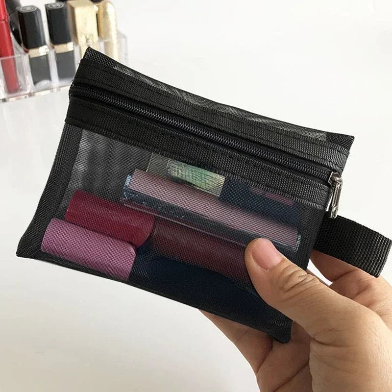 Trousses Maquillage tranparent Maille Noir  petit  La trousse Beauté