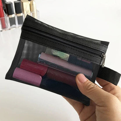 Trousses Maquillage tranparent Maille Noir  petit  La trousse Beauté