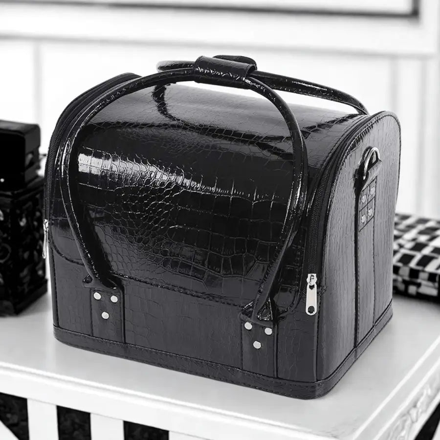 valise de maquillage noir texture noir