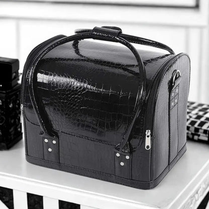 valise de maquillage noir texture noir