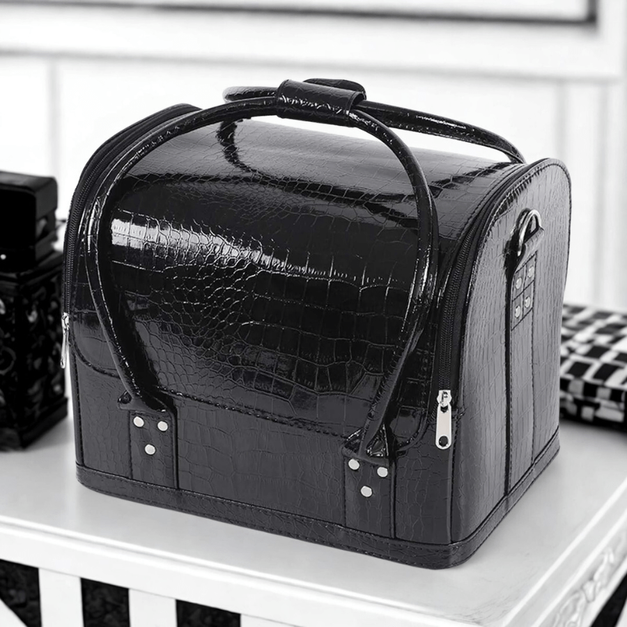 valise de maquillage noir texture noir